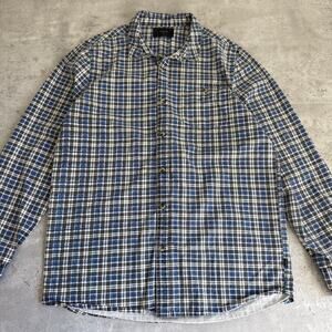 Rollas blue plaid flannel button up men's shirt lightweight size medium